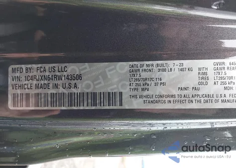 2024 Jeep Wrangler 4Xe Willys 4Xe from USA, damaged, VIN 1C4RJXN64RW143506